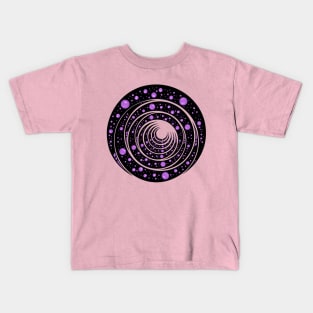 Purples bubbles abstraction. Round digital drawing Kids T-Shirt